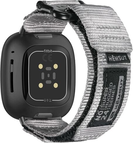 سوار ساعة SMITHA متوافق مع Fitbit Versa 3 / Versa 4 / Fitbit Sense/Sense 2 للرجال، حزام معصم رياضي من النايلون المتين قابل للتعديل بنمط عسكري تكتيكي in Kuwait