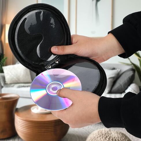 حافظة أقراص أكسفورد CD، حامل تخزين أقراص DVD، مجلد تخزين القرص، سعة 20 سعة، محفظة سوداء محمولة، مجلد فواصل مستديرة للسيارة، المنزل، منظم حمل السفر in Kuwait