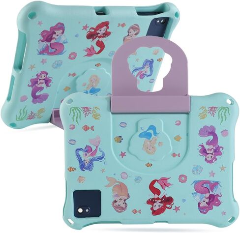 حافظة حورية البحر REVVL Tab 2 5G 2025 مقاس 10.1 بوصة للأطفال والبنات الخفيفة EVA غطاء تابلت مناسب للأطفال مع مقبض ومسند للأطفال وغطاء كامل مقاوم للصدمات هدية للفتيات (DJS) in Kuwait