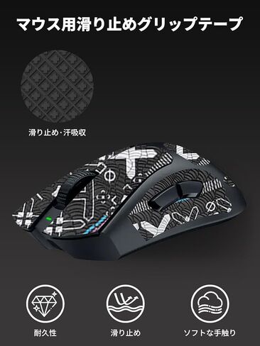 Mouse Grip Tape Full Coverage for Razer DeathAdder V4 Pro Wireless Gaming Mouse,Self-Adhesive PreCut Sweat-Resistant Professional Mice Upgrade Kit - 2 Color in Saudi Arabia