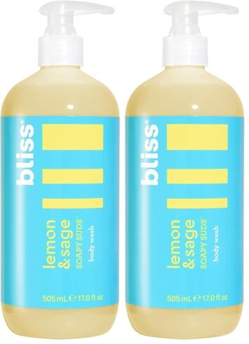 Bliss Soapy Suds Body Wash - Lemon and Sage - 17 Fl Oz - Gentle and Hydrating for Supremely Soft Skin - Paraben Free - Vegan & Cruelty Free in Kuwait