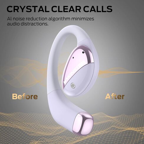Monster Open Ear AC520 Headphones, Bluetooth 6.0 Wireless Earbuds with HiFi Sound, Open Ear Headphones with 24H Playtime, ENC Clear Call, Unique Handbag Design,IPX6 Resistance in Saudi Arabia