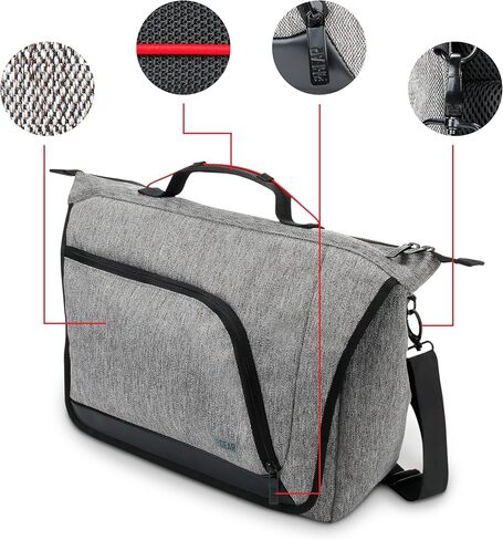 USA Gear DSLR SLR Mirrorless Camera Messenger Bag with Customizable Dividers, Weather Resistant Bottom, Comfortable Back Support and Adjustable Strap - Compatible with Nikon, Canon, Sony, and More in Saudi Arabia