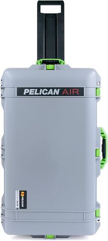 Silver Pelican 1615 Air case with Lime Green Handles & latches. Comes with Grey Padded dividers & lid Organizer. in Saudi Arabia