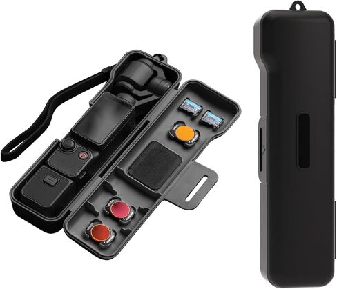Travel Case for DJI Osmo Pocket 3, Protective Cover Case for DJI Osmo Pocket 3 Creator Combo Accessories, with 3 CPL/ND Filter Storage Slots and 2 Storage Card Slots (Black) in Saudi Arabia