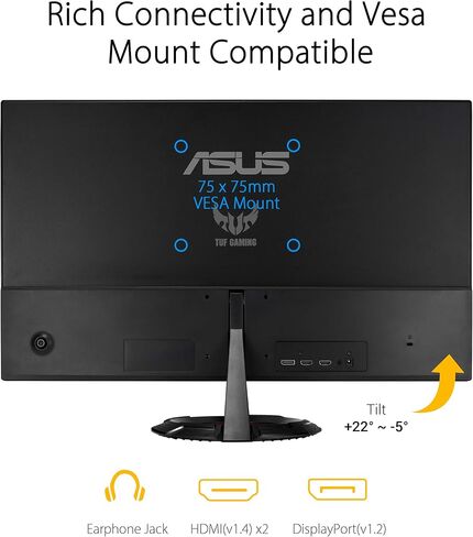 شاشة ASUS TUF Gaming مقاس 23.8 بوصة بدقة 1080 بكسل (VG249Q1R) (متجددة) in Saudi Arabia