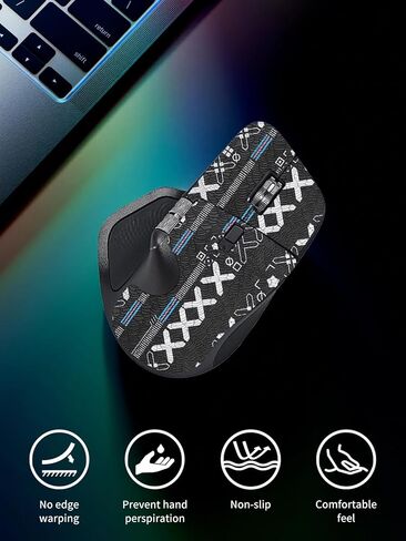 شريط قبضة الماوس تغطية كاملة لماوس الألعاب اللاسلكي Logitech MX Master 4، مجموعة ترقية الفئران الاحترافية ذاتية اللصق ومقاومة للعرق - لونين in Saudi Arabia