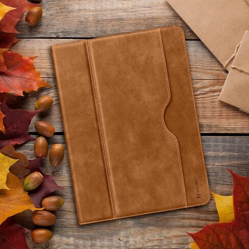 H HOLIMET Case for iPad Pro 13 inch 2024 M4 with Pencil Holder Supports Pencil Pro/Pencil Auto Sleep/Wake Function Vegan Leather Smart Stand Cover (Brown) in Saudi Arabia