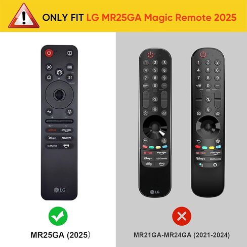 Fintie Silicone Case for LG MR25GA Remote Control, Lightweight Anti Slip Shockproof Protective Cover for LG OLED Smart TV C5 B5 G5 M5 Series Magic Remote 2025 (Black) in Kuwait