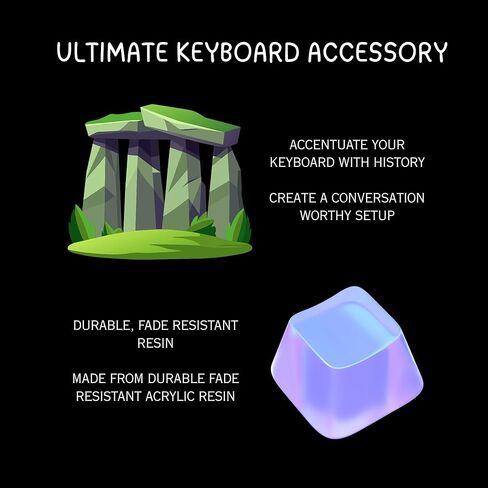 Landmark Custom Keycaps Series Artisan Keycap Made of Resin, Cherry MX Style for Mechanical Keyboard Key caps, Accent Keycaps with Ergonomic Design, Ideal Gift for History Lovers (Stonehenge) in Saudi Arabia