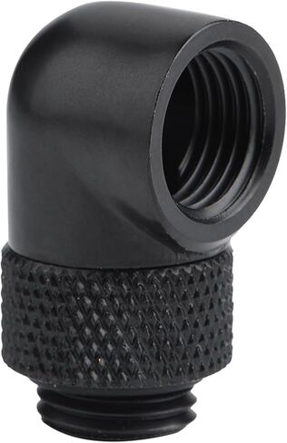 CHICIRIS Premium 90 Degree Angle Tube Fitting Reliable G1/4 Thread Elbow Connector Water Cooling System Kit Brass Silver (Black) in Saudi Arabia