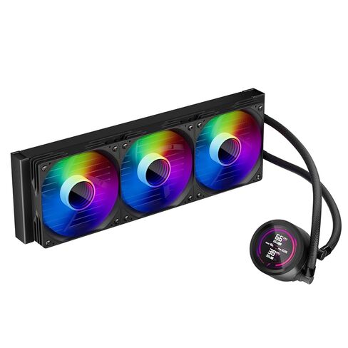 1ST PLAYER TS4 360mm ARGB White AIO CPU Cooler-Water Liquid Cooling System,Digital Display Screen|ARGB Light|300W TDP|PWM 3000RPM for AMD AM4/AM5,Intel LGA 115X/1200/1700/1851 (360mm White) in Saudi Arabia