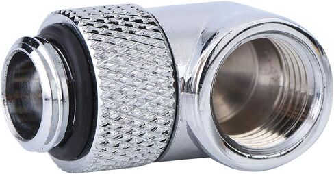 CHICIRIS Premium 90 Degree Angle Tube Fitting Reliable G1/4 Thread Elbow Connector Water Cooling System Kit Brass Silver (Black) in Saudi Arabia