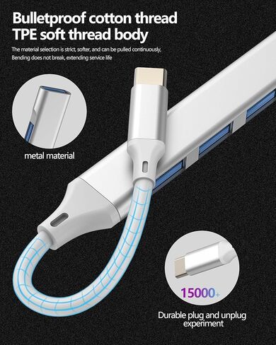 محول USBC إلى USB لجهاز IPhone16 15 MacBook Hub(4in1) كمبيوتر محمول متعدد المنافذ Thunderbolt 3.0 مقسم كابل متعدد النوع C للكمبيوتر الشخصي لمحول IPad Pro لأجهزة Apple المتوافقة مع Samsung WASRUYI OTG 3 in Saudi Arabia