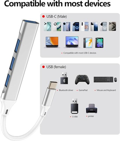 محول USBC إلى USB لجهاز IPhone16 15 MacBook Hub(4in1) كمبيوتر محمول متعدد المنافذ Thunderbolt 3.0 مقسم كابل متعدد النوع C للكمبيوتر الشخصي لمحول IPad Pro لأجهزة Apple المتوافقة مع Samsung WASRUYI OTG 3 in Saudi Arabia