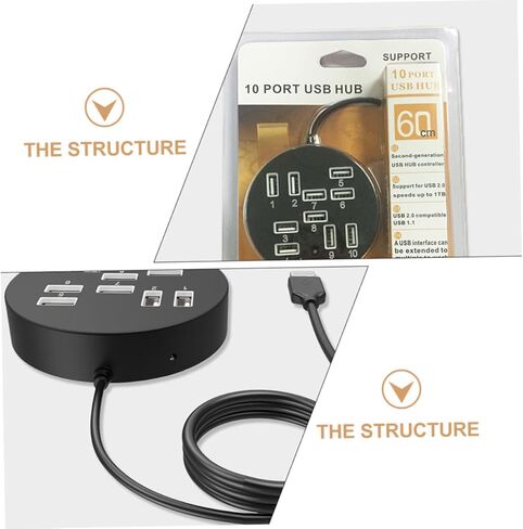 محطة إرساء بيانات USB، 10 منافذ USB، موزع USB، توسيع منافذ USB لـ in Saudi Arabia