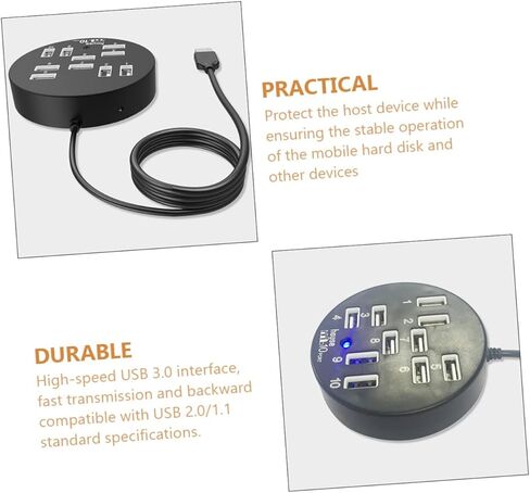 محطة إرساء بيانات USB، 10 منافذ USB، موزع USB، توسيع منافذ USB لـ in Saudi Arabia