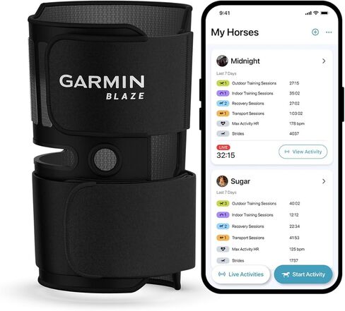 نظام العافية للخيول Garmin® Blaze™، وغطاء ذيل ومستشعر سهل الاستخدام، ورؤى حول الصحة والعافية in Kuwait