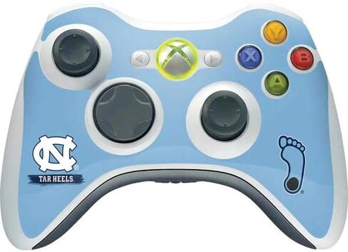 غلاف Skinit المخصص للألعاب متوافق مع وحدة التحكم اللاسلكية Xbox 360 - تصميم مرخص رسميًا من College UNC Tar Heels in Kuwait