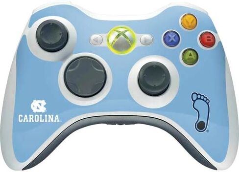ملصق Skinit المخصص للألعاب متوافق مع وحدة التحكم اللاسلكية Xbox 360 - تصميم شعار College UNC Carolina المرخص رسميًا in Saudi Arabia