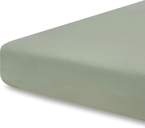 Pobi Baby Fitted Crib Sheet for Boys & Girls, Cotton Blend (Wood Green) | Solid Color Crib Sheet, Standard Mattress 52x28, Toddler Mattress Sheets, Gender Neutral Crib Sheets, Machine Wash, Nursery in Saudi Arabia