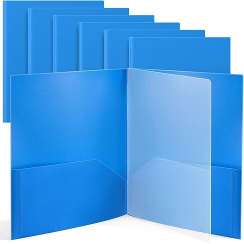 Colarr 6 Pcs 10 Pocket Pastel Folders 11x10 Inch, Heavy Duty Plastic Multi Pocket File Folder Letter Size Paper Document Project Organizer for Office Home Business Meeting in Saudi Arabia