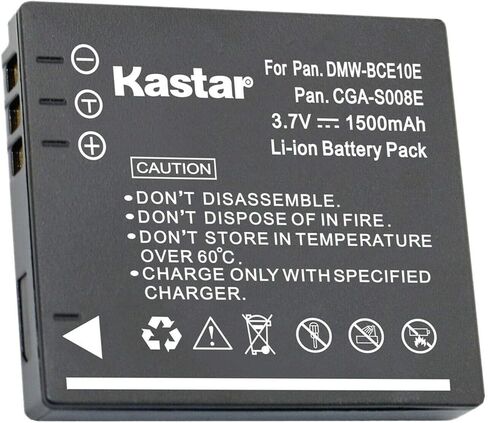 Kastar 1-Pack DMW-BCE10 / CGA-S008 استبدال بطارية لباناسونيك Lumix DMC-FX30EG-K DMC-FX30EG-S DMC-FX30EG-T DMC-FX30GK DMC-FX30K DMC-FX30S DMC-FX30T، Lumix DMC-FX33 DMC-FX33A DMC-FX33EB-S in Kuwait