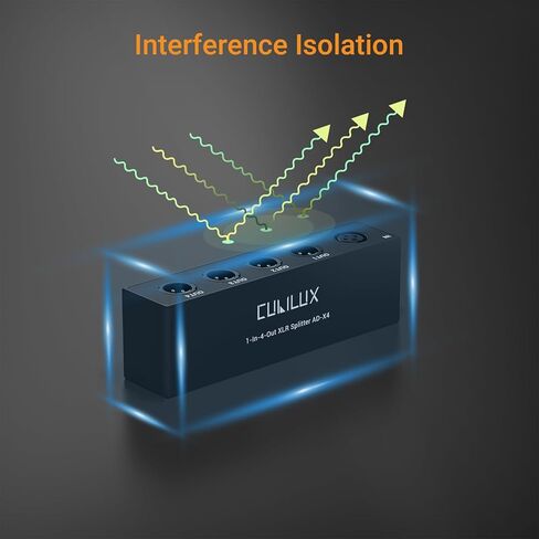 موزع الصوت السلبي Cubilux 4-Way XLR، 1 أنثى إلى 4 ذكر XLR موزع متوازن للميكروفون/الخط، 1 في 4 صندوق فاصل من الألومنيوم in Kuwait