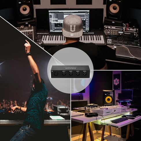 موزع الصوت السلبي Cubilux 4-Way XLR، 1 أنثى إلى 4 ذكر XLR موزع متوازن للميكروفون/الخط، 1 في 4 صندوق فاصل من الألومنيوم in Kuwait