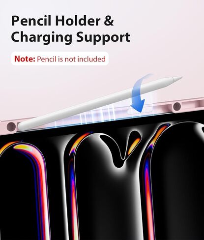 حافظة Harvopu لجهاز iPad Pro 13 بوصة مع لوحة مفاتيح (M5/M4) 2025/2024، لوحة مفاتيح مغناطيسية لاسلكية قابلة للفصل مع لوحة تتبع متعددة اللمس 7 ألوان غطاء قابل للطي مقاوم للإضاءة الخلفية لجهاز iPad Pro 13 بوصة، وردي in Kuwait