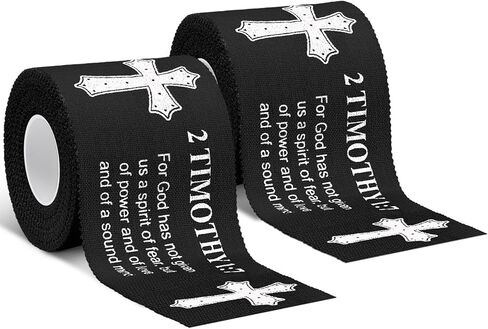 2 قطعة شريط رياضي من كريستيان كروس شريط رياضي هدية عيد الفصح المسيحي 2 بوصة × 23 قدم غلاف معصم دين يسوع لكرة القدم وكرة القدم والبيسبول هدية للرياضيين الجمعة الجيدة (أبيض، صلبان) in Kuwait