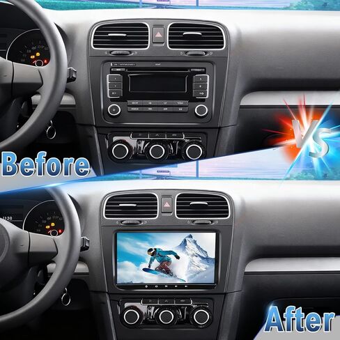 Android 14 Double Din Car Stereo Radio for Golf 5 6 Passat Jetta Caddy EOS T5 Tiguan Touran CC Polo,9" Carplay Android Auto GPS WiFi Bluetooth DSP SWC Mirrorlink Mic Backup Camera in Saudi Arabia