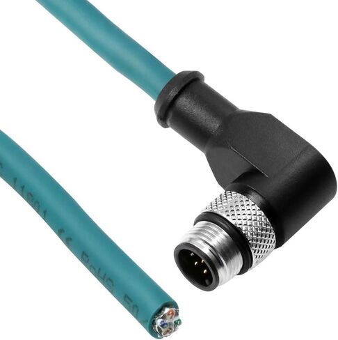 كابلات ألفين M12 A-Code 8 Pin ذكر الزاوية اليمنى لفتح كابل الإدخال/الإخراج للطاقة Cat6a عالي المرونة محمي لوحدة ناقل المجال للأتمتة الصناعية Cognex Keyence Basler 3.3 قدم/1 متر in Kuwait