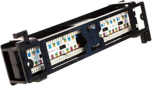 12 منفذ Cat6 UTP LAN حامل لوحة التصحيح على الحائط RJ45 110 نوع الكتل الطرفية، أسود in Kuwait