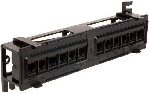 12 منفذ Cat6 UTP LAN حامل لوحة التصحيح على الحائط RJ45 110 نوع الكتل الطرفية، أسود in Kuwait