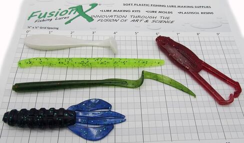 مجموعة أدوات صنع طُعم الصيد من البلاستيك الناعم من FusionX Hawg Chasin، قوالب راتنج البلاستيسول وحاقن سينكو الضفدع الدودة مخلوق بوس سويم بيت السباحة، قالب شاد in Kuwait