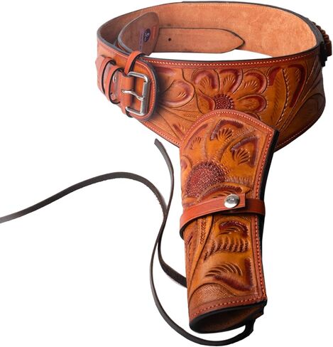 Hulara Full Grain Buff Leather 22 Caliber Western Holster for Heritage Rough Rider, Gun Belt, Cowboy, Wrangler, 22 Revolver in Saudi Arabia