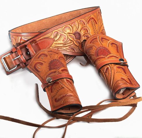 Hulara Full Grain Buff Leather 22 Caliber Western Holster for Heritage Rough Rider, Gun Belt, Cowboy, Wrangler, 22 Revolver in Saudi Arabia