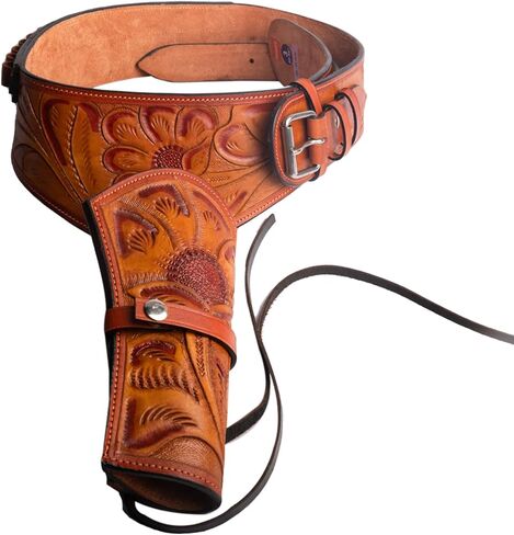 Hulara Full Grain Buff Leather 22 Caliber Western Holster for Heritage Rough Rider, Gun Belt, Cowboy, Wrangler, 22 Revolver in Saudi Arabia