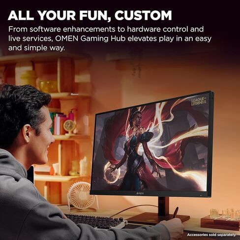 شاشة HP OMEN مقاس 24.5 بوصة FHD 360 هرتز للألعاب، شاشة FHD (1920 × 1080)، تقنية لوحة IPS، VESA DisplayHDR 400، 1ms GtG (مع Overdrive)، متوافق مع NVIDIA G-SYNC، أسود، OMEN 25 (2025) in Saudi Arabia