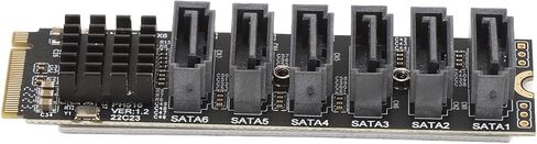 بطاقة توسيع M.2 إلى SATA3.0، مؤشر ذكي ASM1166 عالي السرعة وأداء مستقر بطاقة محول M.2 إلى SATA3.0 تبديد جيد للحرارة لسطح المكتب in Saudi Arabia