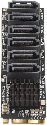 بطاقة توسيع M.2 إلى SATA3.0، مؤشر ذكي ASM1166 عالي السرعة وأداء مستقر بطاقة محول M.2 إلى SATA3.0 تبديد جيد للحرارة لسطح المكتب in Saudi Arabia