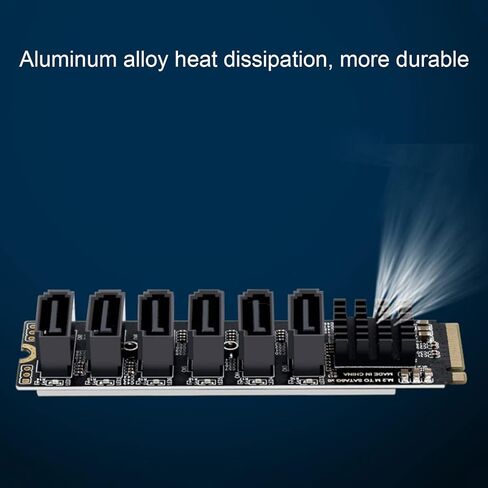 بطاقة توسيع M.2 إلى SATA3.0، مؤشر ذكي ASM1166 عالي السرعة وأداء مستقر بطاقة محول M.2 إلى SATA3.0 تبديد جيد للحرارة لسطح المكتب in Saudi Arabia