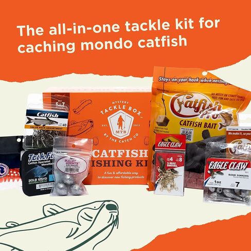 Mystery Tackle Box Catfish Fishing Kit - 5-7 Baits for Catfish - Includes Decal in Saudi Arabia