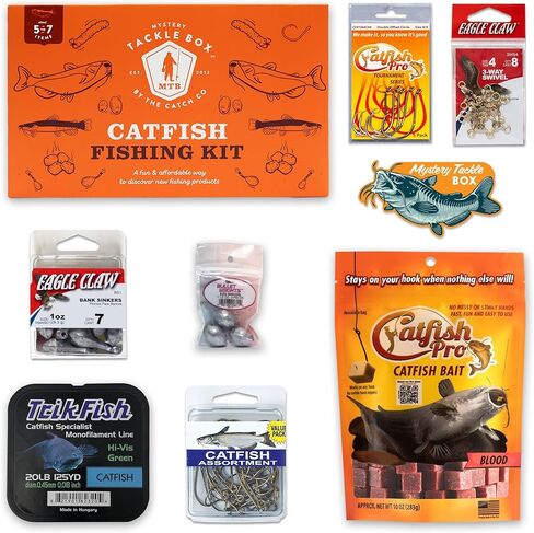 Mystery Tackle Box Catfish Fishing Kit - 5-7 Baits for Catfish - Includes Decal in Saudi Arabia