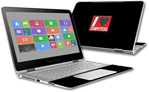 MightySkins Skin Compatible with HP Spectre x360 2-in-1 13.3" (2015) - Love Computers | Protective, Durable, and Unique Vinyl Decal wrap Cover | Easy to Apply, Remove | Made in The USA in Saudi Arabia