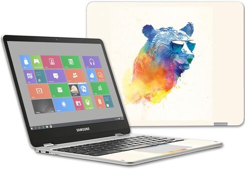 غلاف MightySkins متوافق مع جهاز Samsung Chromebook Plus مقاس 12.3 بوصة (2017 - Sunny Bear | غطاء ملتف من الفينيل واقٍ ومتين وفريد ​​من نوعه | سهل التركيب والإزالة وتغيير الأنماط | صنع في الولايات المتحدة الأمريكية in Kuwait