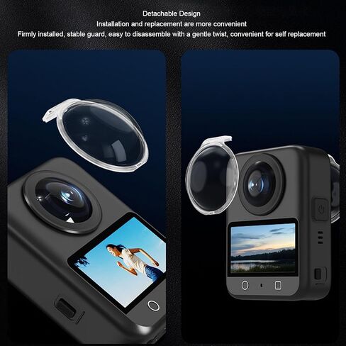 Yunseity 360 Camera Lens Guard with HD High Transparency, Protective Cover for OSMO, Seamless Panoramic Filming, Electroplated Coating, Anti Fog, Rugged PC Material in Saudi Arabia