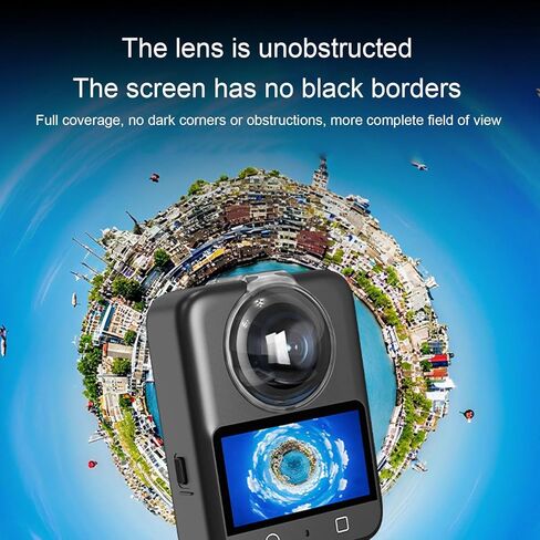 Yunseity 360 Camera Lens Guard with HD High Transparency, Protective Cover for OSMO, Seamless Panoramic Filming, Electroplated Coating, Anti Fog, Rugged PC Material in Saudi Arabia