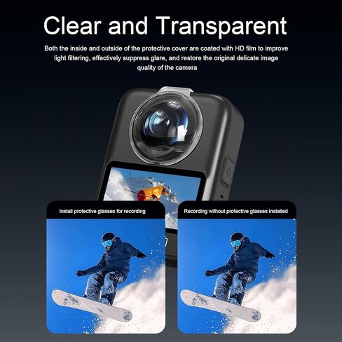 Yunseity 360 Camera Lens Guard with HD High Transparency, Protective Cover for OSMO, Seamless Panoramic Filming, Electroplated Coating, Anti Fog, Rugged PC Material in Saudi Arabia
